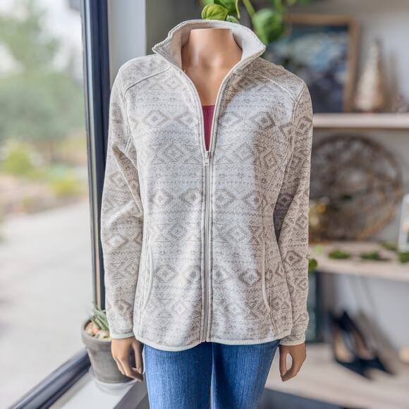 Eddie Bauer Women's Large Southwestern Aztec Full Zip Sweater/Sweatshirt, Fall - Picture 7 of 12